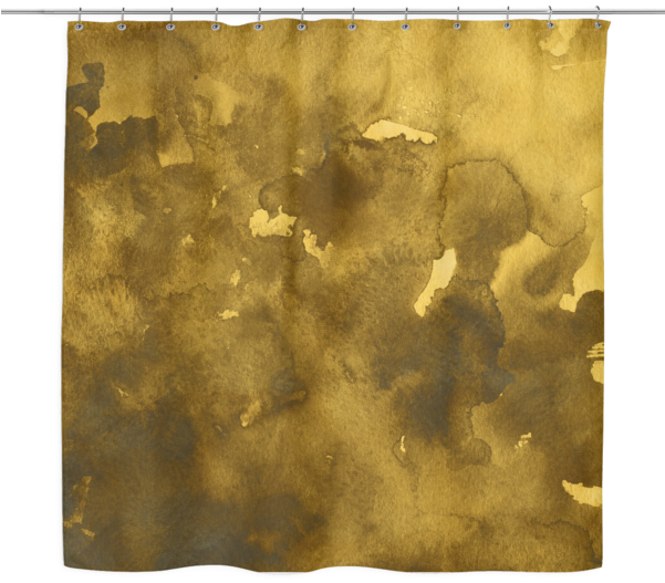 Gold Watercolor Shower Curtain - Watercolor Painting (600x600), Png Download