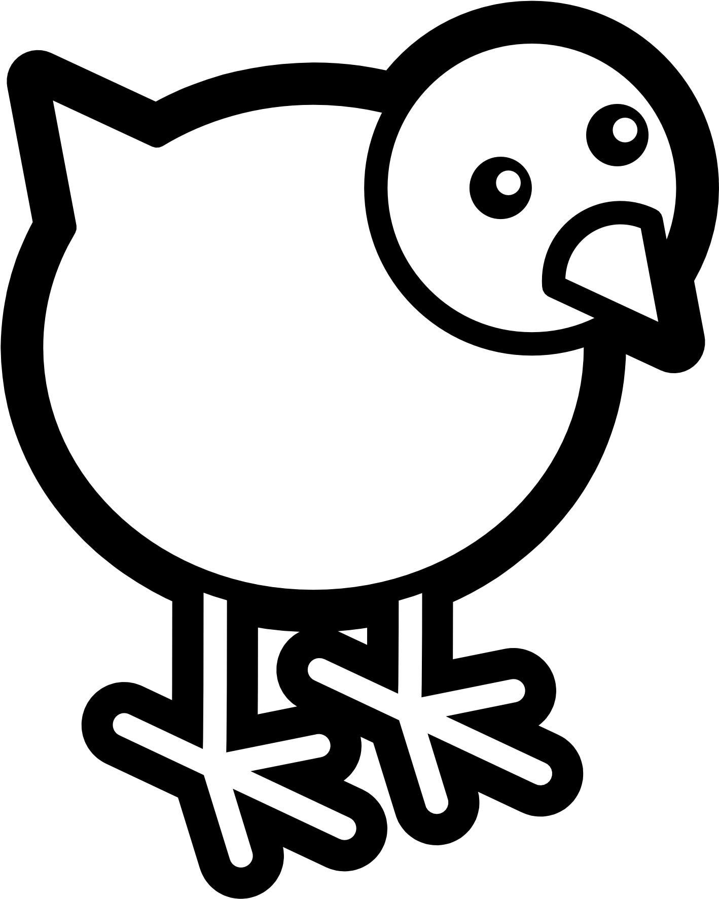 Drawn Bird Twitter - Pollito Para Dibujar Facil (1969x1969), Png Download
