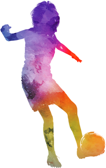 Bleed Area May Not Be Visible - Futbolista Mujer Png Silueta (560x700), Png Download
