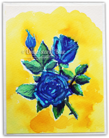 Hand Crafted Card From Understand Blue - Floribunda (420x500), Png Download