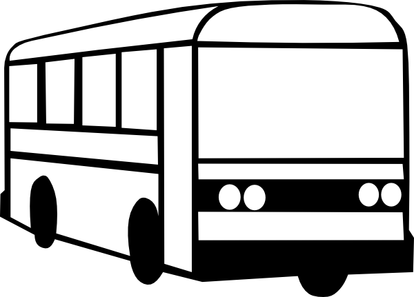 Bus - Bus Clipart Black And White (600x431), Png Download