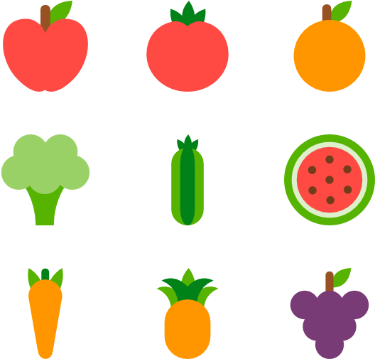 Fruits And Vegetables - Healthy Diet Icon Png (600x564), Png Download
