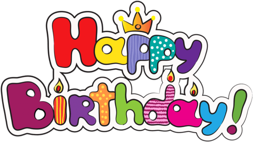 Colorful Birthday Clipart Image - Happy Birthday Logo Png (600x343), Png Download
