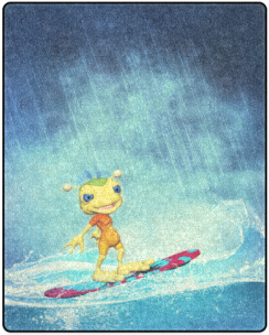 Surfing Alien Blanket 40"x50" - Wakeboarding (500x500), Png Download