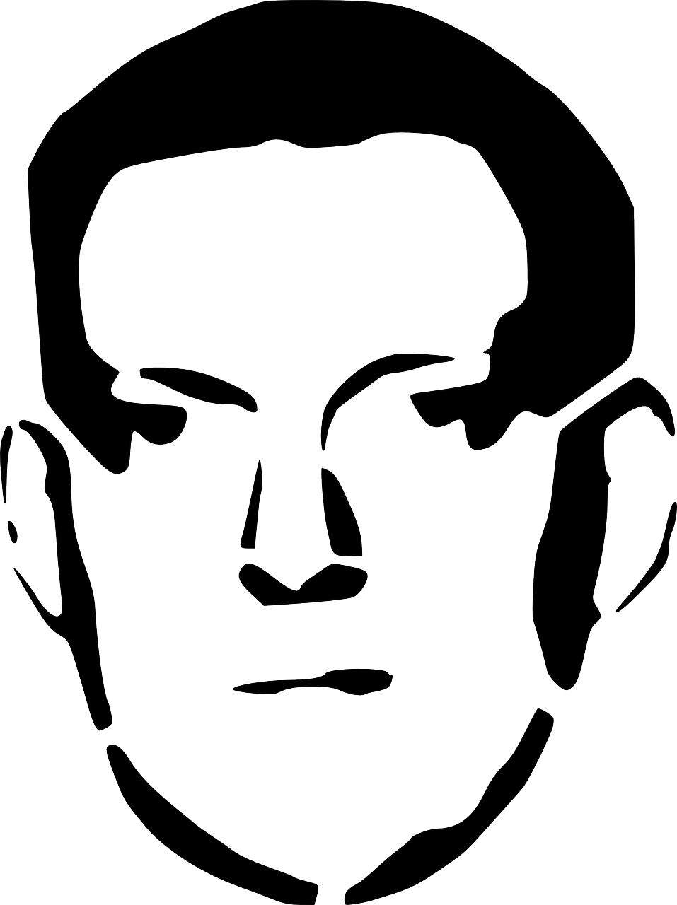 Internet Meme Clipart Png - Outline Male Face Png (957x1280), Png Download