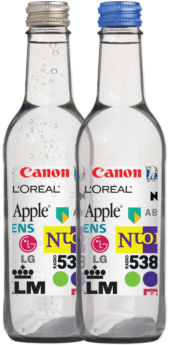 Mineral Water Glass Bottle With Private Label - Mineral Water (370x344), Png Download