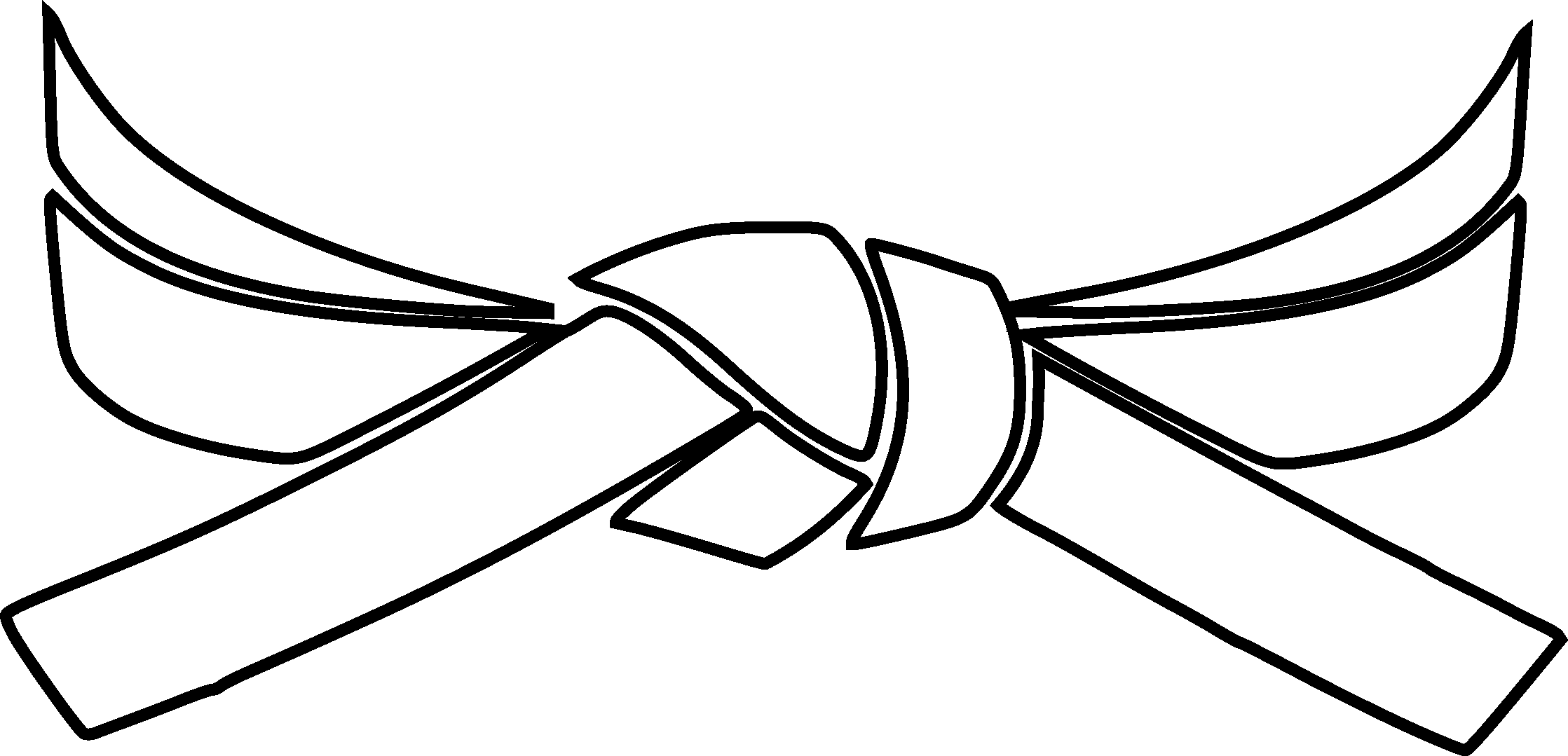 Taekwondo Drawing Karate Black Belt - Taekwondo Black Belt Drawing (2237x1079), Png Download