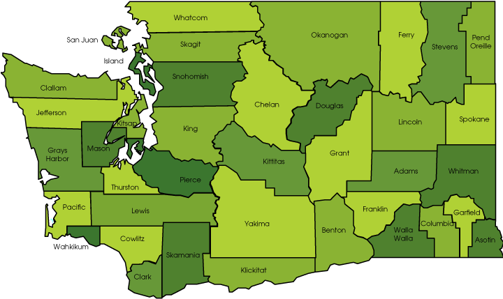 Quick Links - Counties In Washington (719x448), Png Download