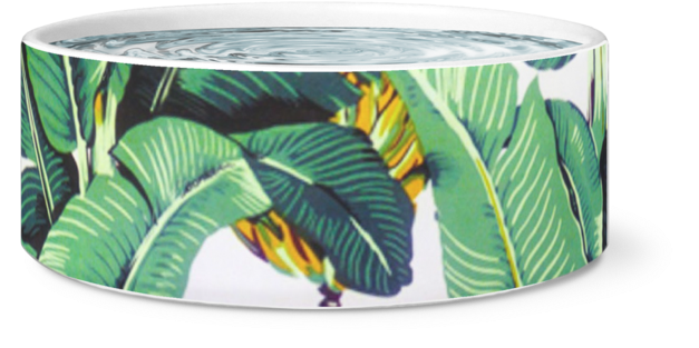 Tropical Banana Leaf Pet Bowl - La Isla De La Martinica Wall Clock - (690x690), Png Download