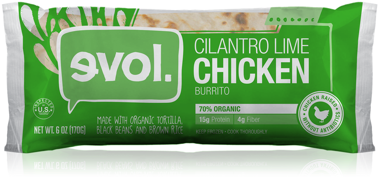 Evol Chicken Burrito (750x356), Png Download