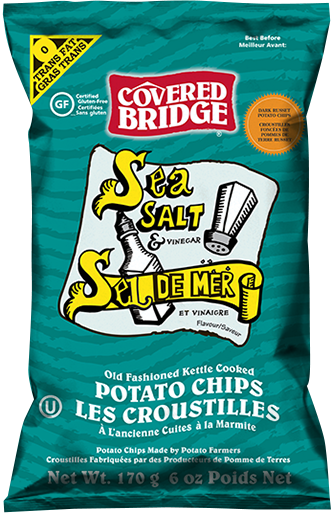 Nutrition Facts - Covered Bridge Sea Salt And Vinegar Chips (332x513), Png Download