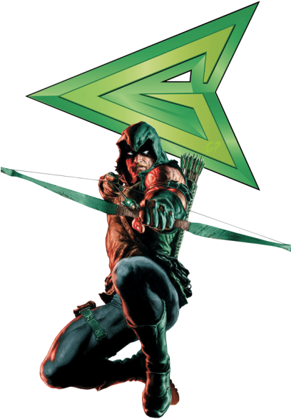 Green Arrow W Logo - Dc Comics Green Arrow Symbol (407x600), Png Download