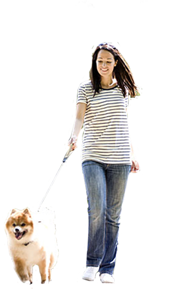 Woman Dog People Cutout, Cut Out People, People Png, - Dog Walking Photoshop (407x619), Png Download