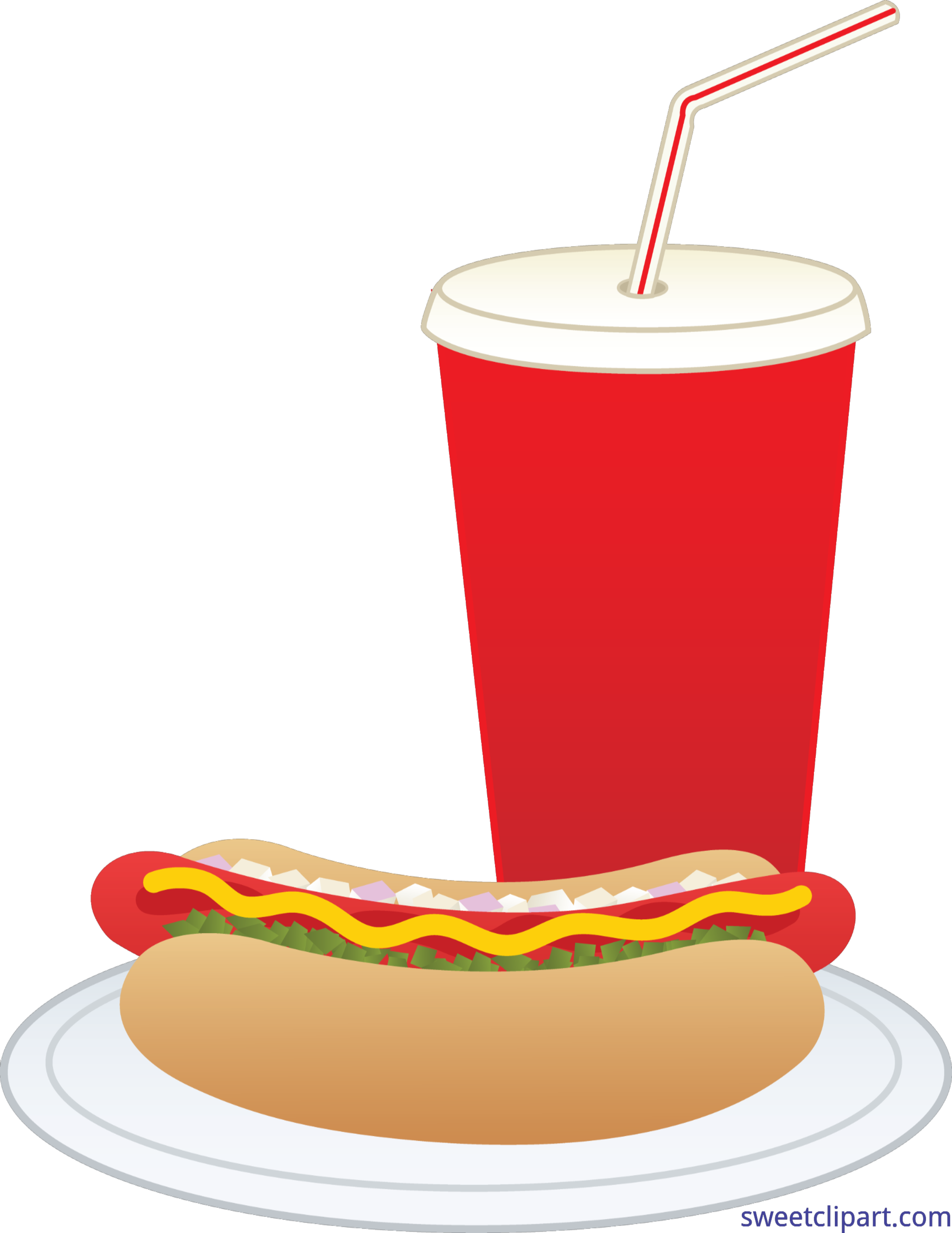 Hot Dog And Soda Clip Art - Hot Dogs And Soda (5642x7305), Png Download