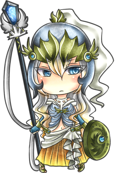 Athena/god Of War And Wisdom - Athena Greek God Chibi (400x600), Png Download