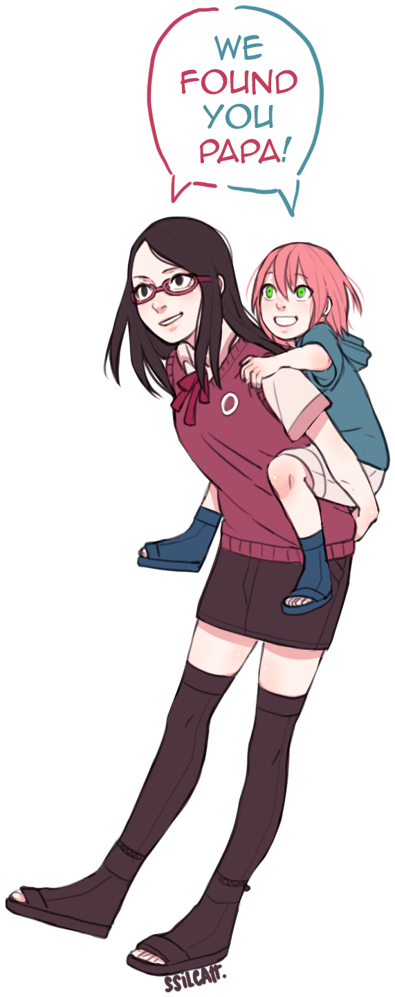 Art Oh God Naruto Sasusaku Mamo-chan Sarada Uchiha - Sarada Uchiha Little Sister (724x1582), Png Download
