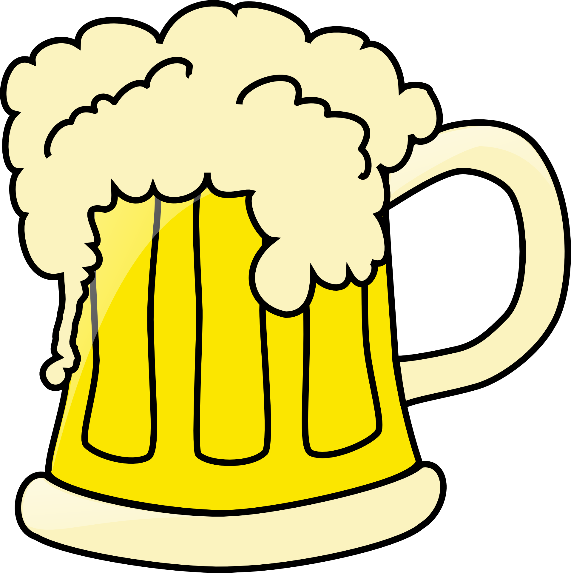 Beer Mug With Foam - Beer Clip Art (1914x1920), Png Download