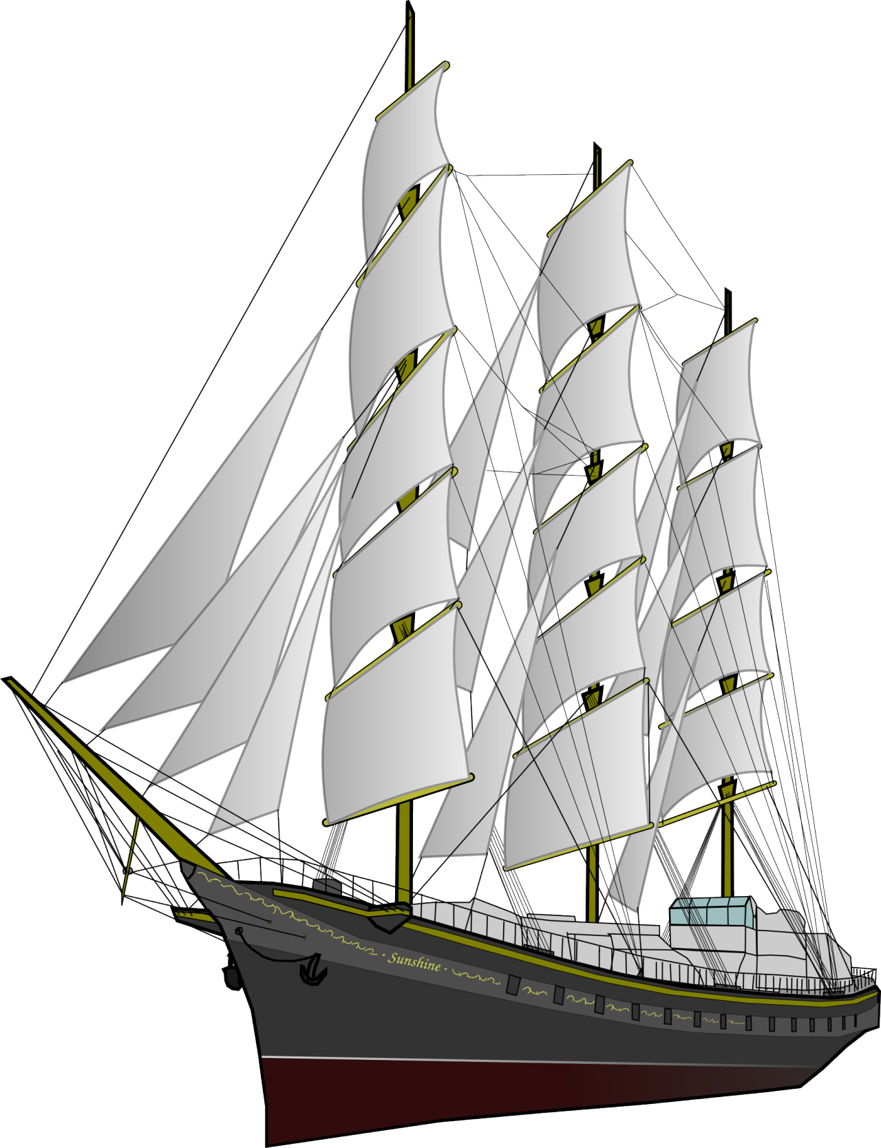 Png Transparent Library Mast Clipground Free To Use - Clipper Ship Png (496x566), Png Download