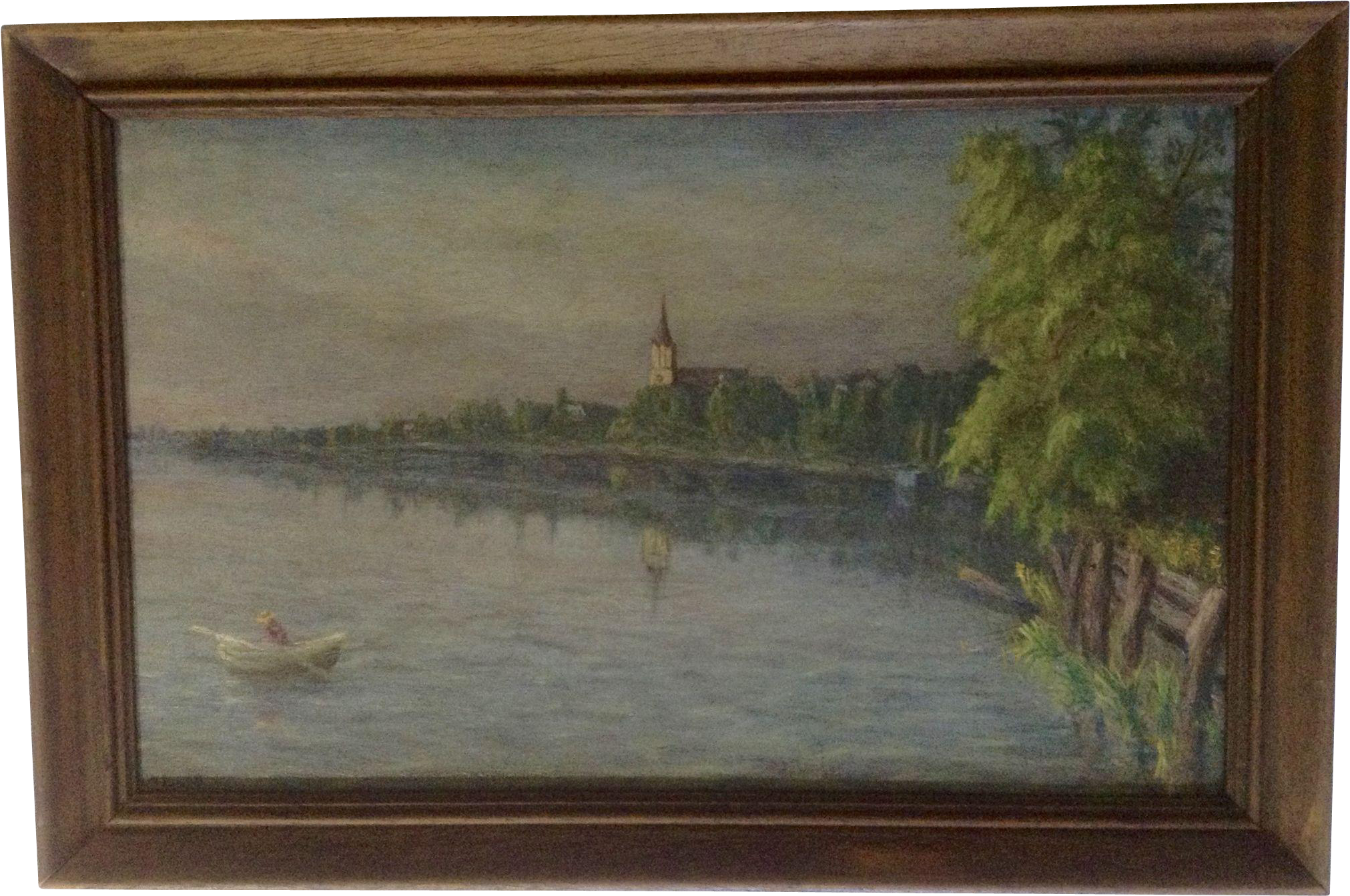 H - W - L - 1908 European Landscape Oil Painting Of - Painting (2022x2022), Png Download