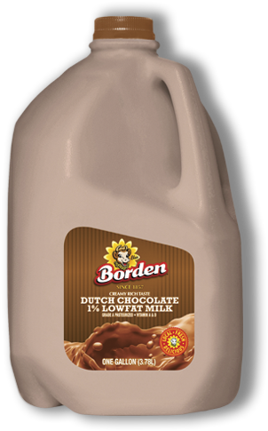 1 Percent Dutch Chocolate Low Fat Milk - Borden's Dutch Chocolate Milk (380x500), Png Download