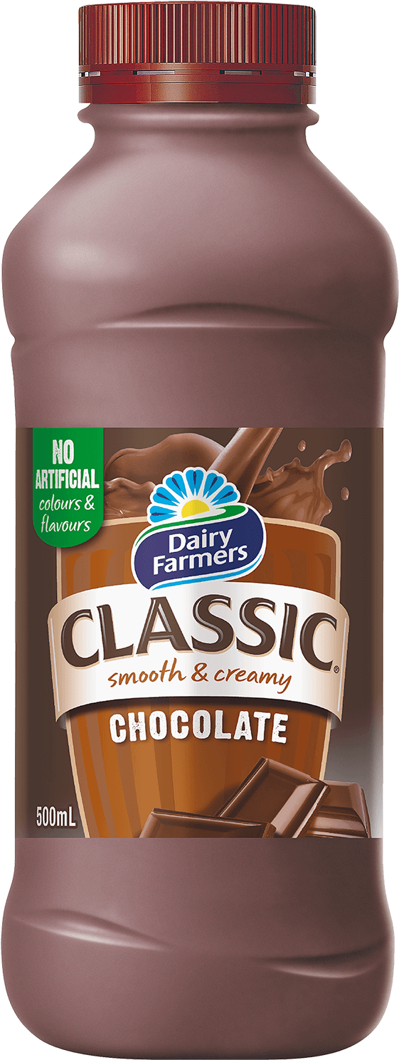 Dairy Farmers Classic Choc 500ml - Dairy Farmers Chocolate Milk (600x1511), Png Download