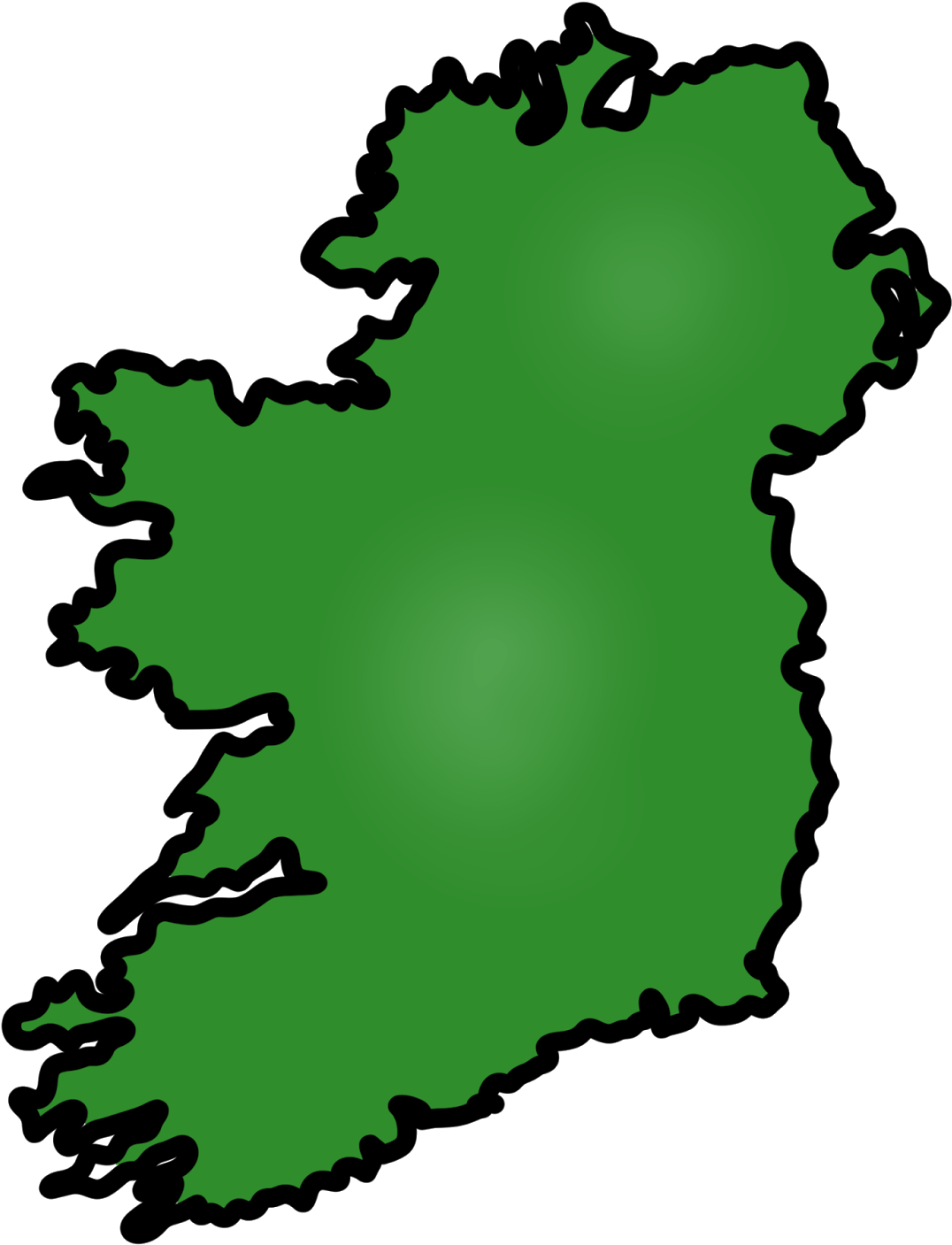 Svg Black And White Download Irish Christmas Clipart - Map Of Ireland Simple (1200x1600), Png Download
