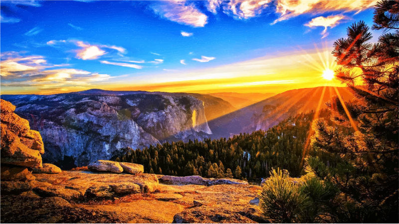 Medium Image - Sun Rise In Mountains (800x451), Png Download