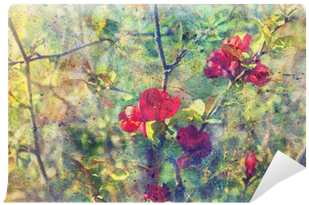 Grunge Messy Watercolor Splatter And Twigs With Red - Watercolor Painting (400x400), Png Download