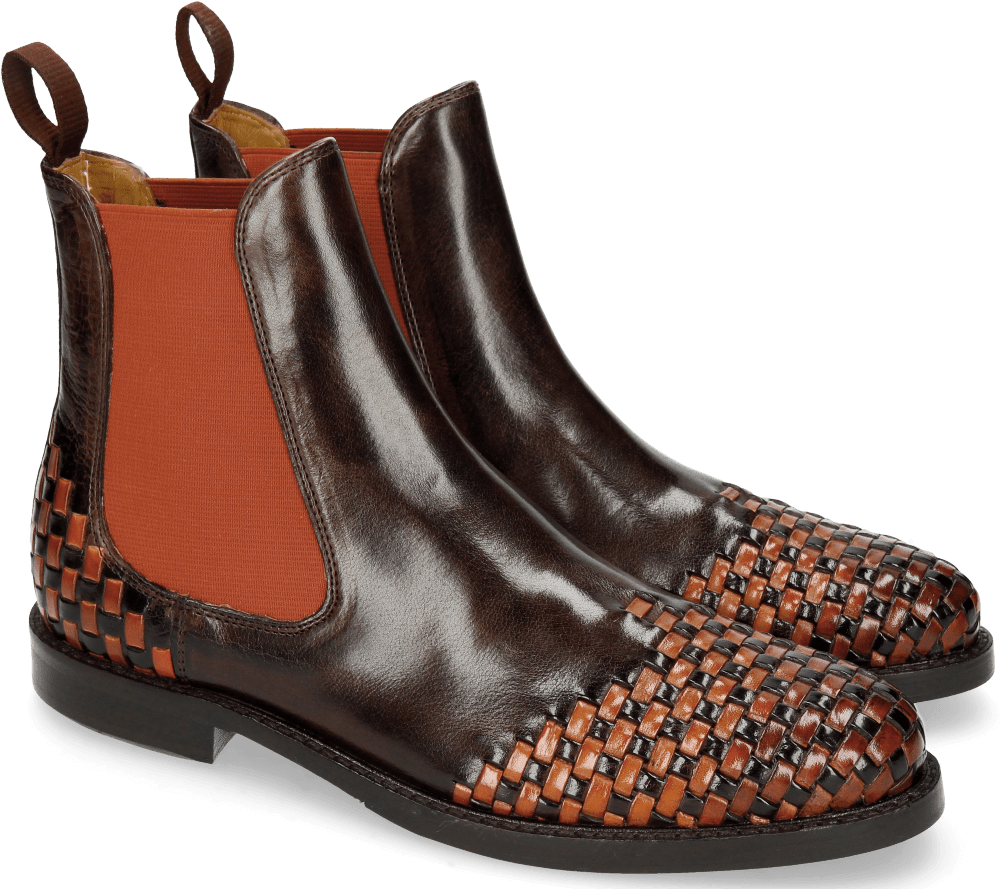 Ankle Boots Molly 10 Dark Brown Interlaced Arancio - Boot (1024x1024), Png Download