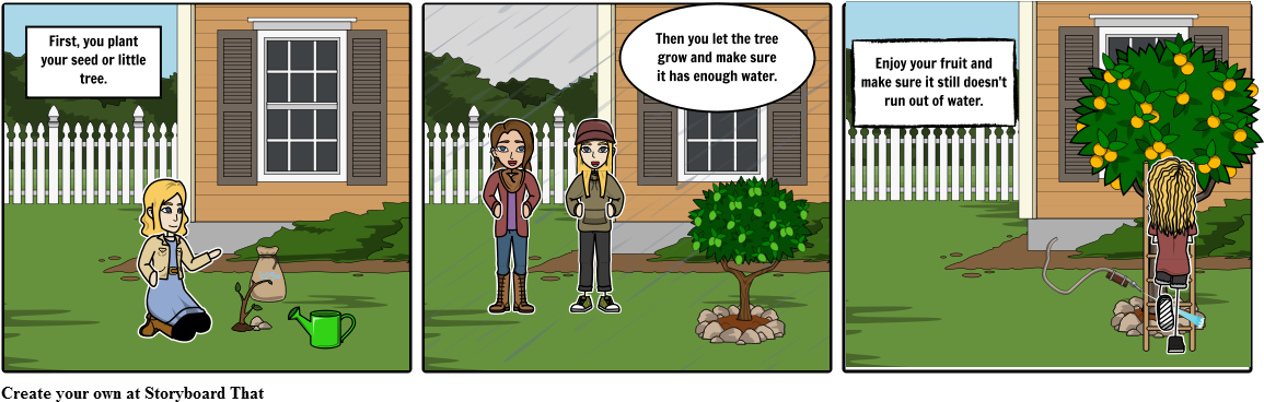 Planting Tree - Cartoon (1164x385), Png Download