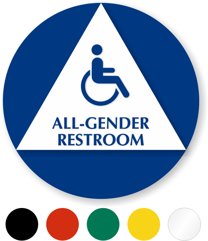 All Gender Restroom Signs Gender Neutral Restroom Signs - Circle (800x800), Png Download
