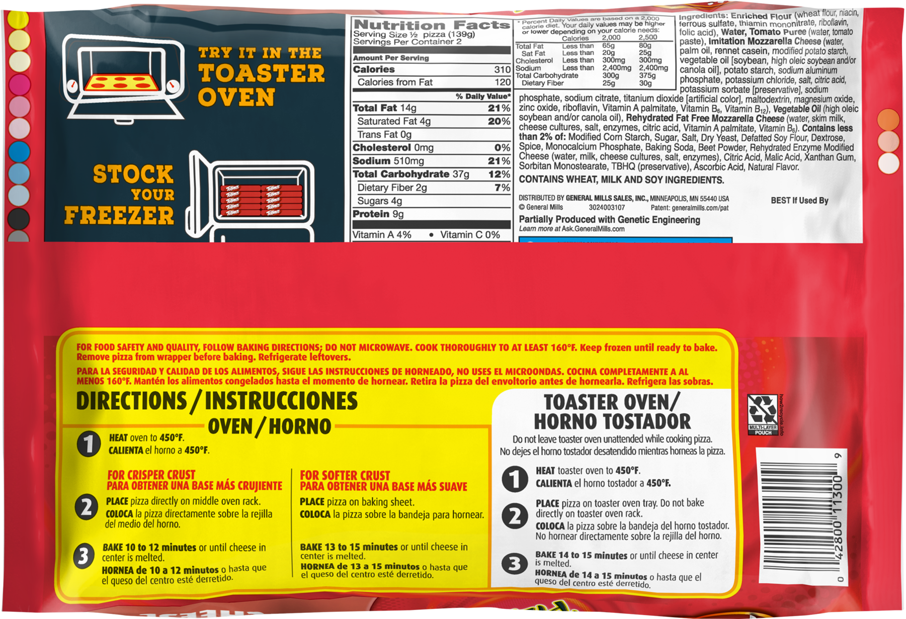 Totino's Party Pizza Pepperoni Nutrition Facts (1800x1800), Png Download