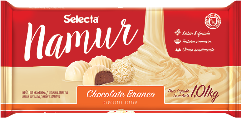Selecta Namur - Chocolate Branco - Confectionery (800x385), Png Download