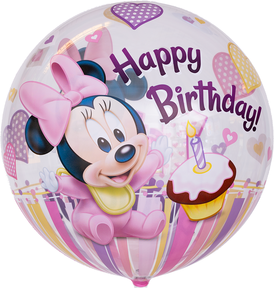 Bubble Ballon Motiv Quot Minnie Maus Quot Ballongruesse - Happy 1st Birthday Girl Minnie Mouse (1200x1259), Png Download