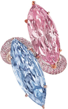 Fancy Vivid Blue And Intense Pink Diamond Ring - Diamond (700x700), Png Download