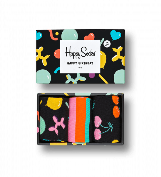 Balloon Animal Birthday Gift Box - Happy Socks (548x600), Png Download