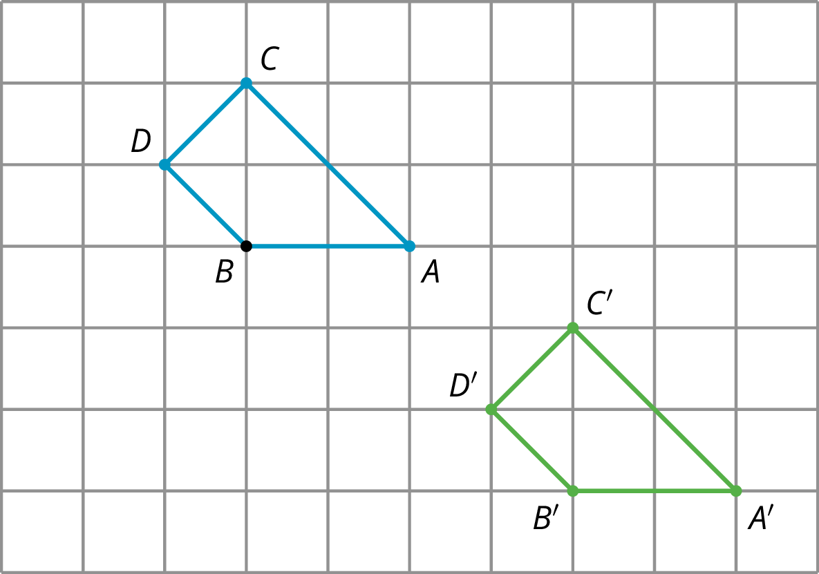 Two Identical Quadrilaterals On A Grid Labeled B D - Quadrilateral On Grid (1185x831), Png Download