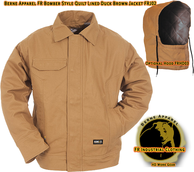 Berne Apparel Fr Duck Brown Bomber Style Lined Jacket - Berne Apparel (674x600), Png Download