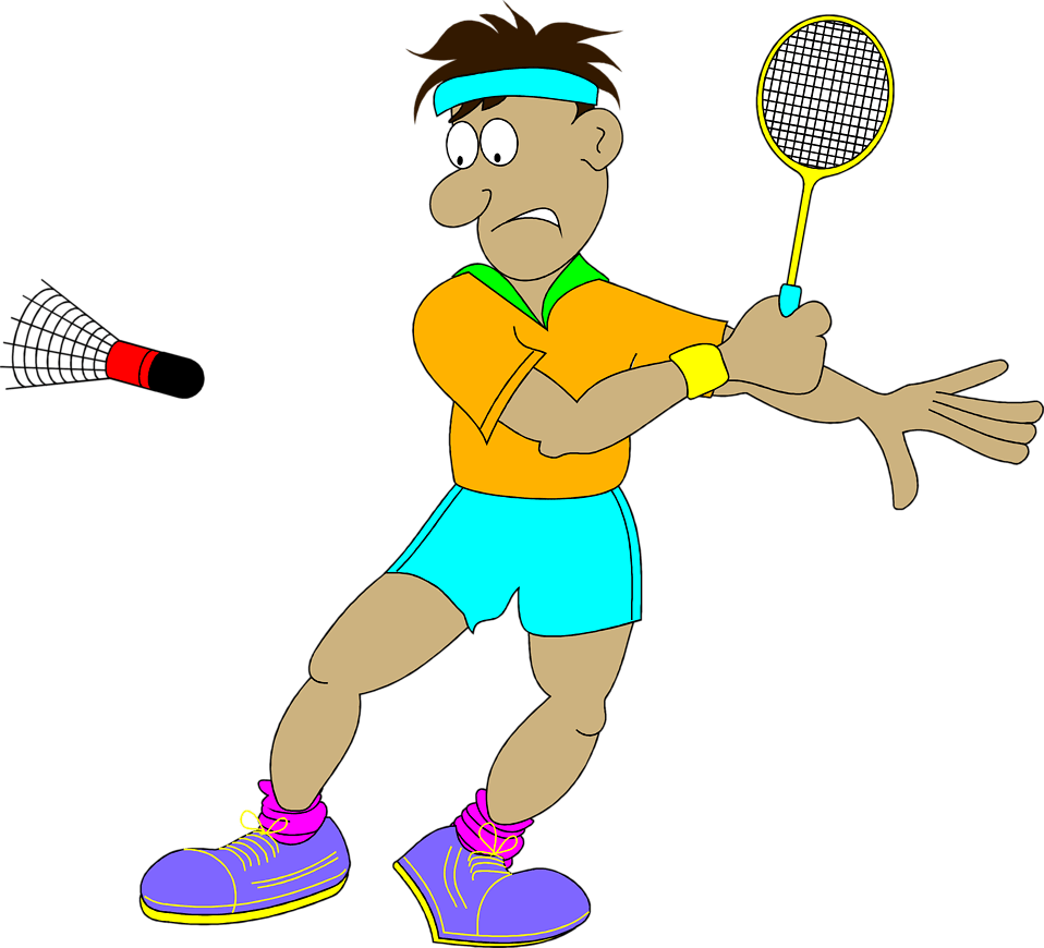 Playing Badminton Clip Art - Gif Animado Badminton (958x870), Png Download