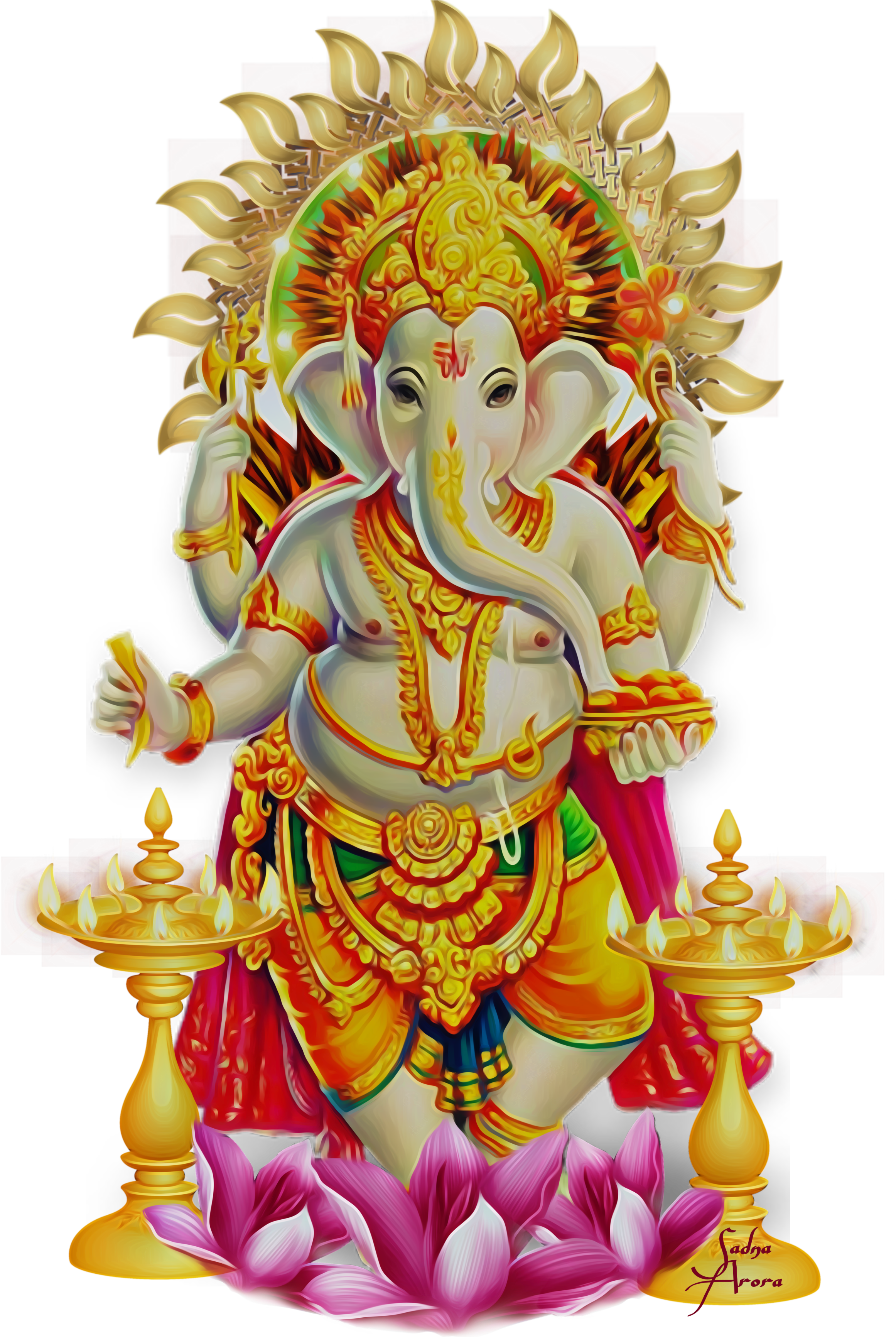 Ganesha Diwali Stickers By @sadna2018 Ganpati Dipawali - Ganesh Ji Photo Png (1024x1024), Png Download