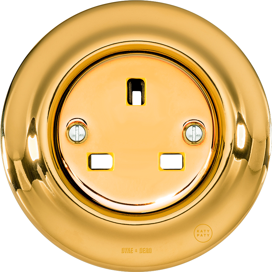 Porcelain Wall Socket Gold Uk - Switch (900x900), Png Download