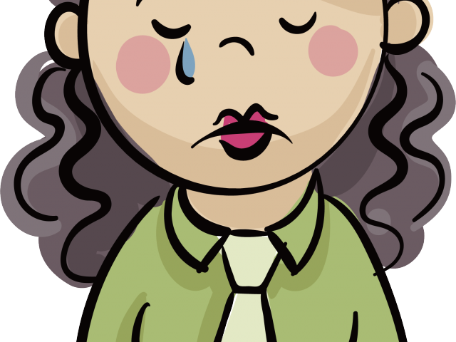 Doraemon Clipart Sad - Mujer Triste Dibujo Png (640x480), Png Download