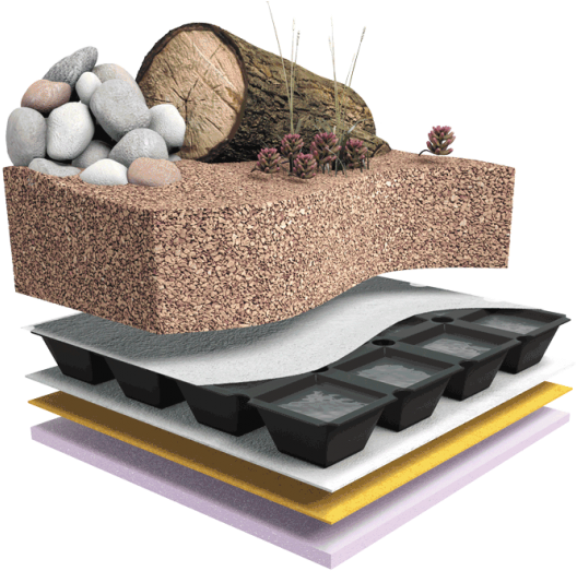 Biodiverse Green Roof System - Storage Basket (616x531), Png Download