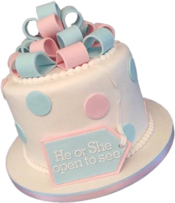 Download - Simple Gender Reveal Cake Ideas (717x960), Png Download
