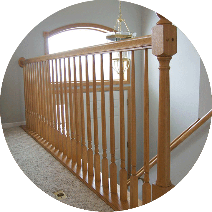 Interior Wood Railings - Stairs (720x720), Png Download