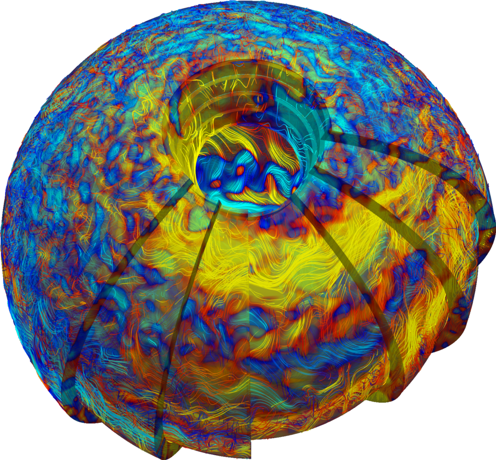 Computer Model Of The Magnetic Fields In A Fast Rotating, - Circle (1019x944), Png Download