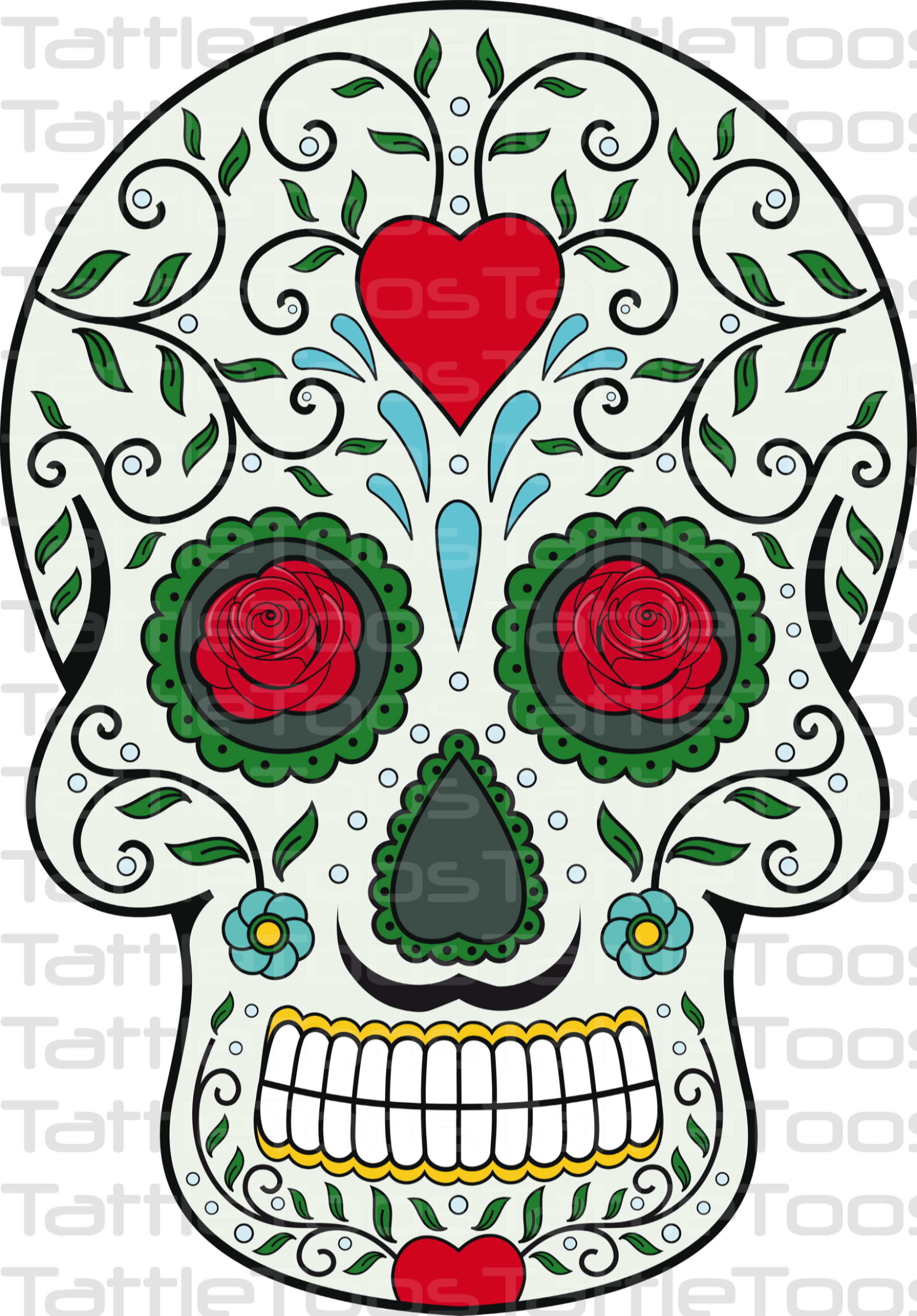 Girl Skulls Wallpaper - Tête De Mort Mexique Dessin Couleur (2091x3000), Png Download