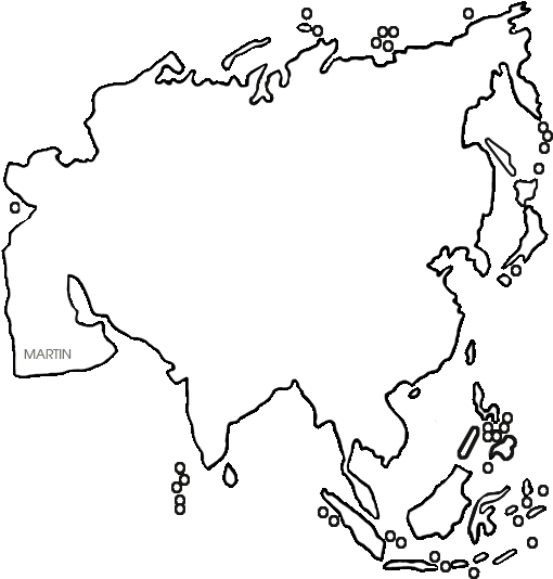 Asia Map - Asia Continent In White (542x576), Png Download