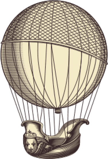 Download Retro Hot Air Balloon Png Images Background - Vintage Hot Air Balloon Drawing (850x565), Png Download