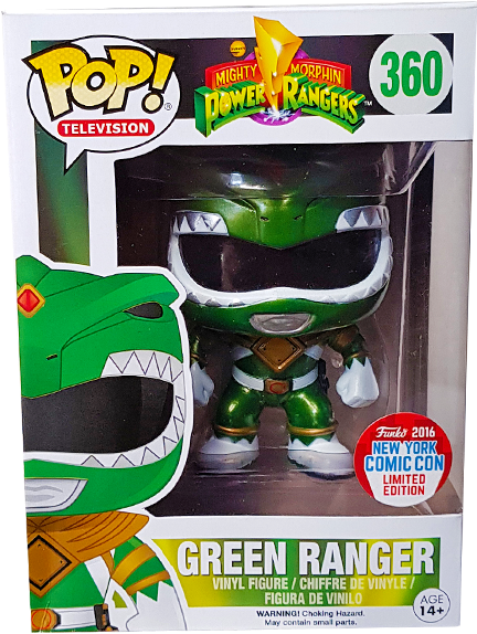 Green Ranger Nycc 2016 Us Exclusive Pop Vinyl Figure - Metallic Green Ranger Pop (600x600), Png Download